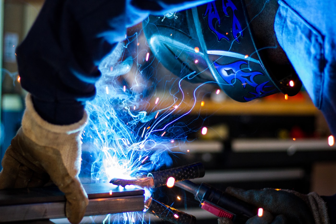 Welding process close-up